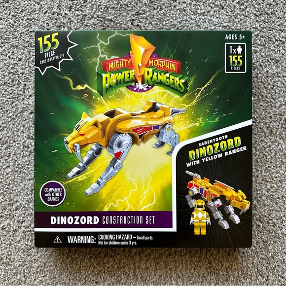 Hasbro Forever Clever Other - MIGHTY MORPHIN POWER RANGERS SABERTOOTH DINOZORD YELLOW RANGER CONSTRUCTION SET